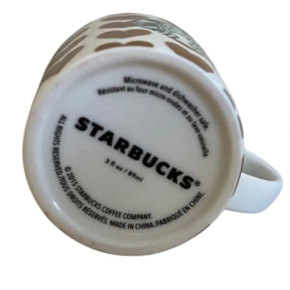 2015 Mini Starbucks Logo Gold Heart Coffee Espresso Demitasse Mug Cup 3oz